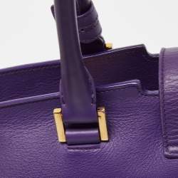 Pre Owned Saint Laurent Violet Leather Medium Cabas Y-Ligne Tote