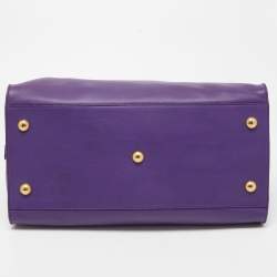 Pre Owned Saint Laurent Violet Leather Medium Cabas Y-Ligne Tote