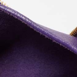 Pre Owned Saint Laurent Violet Leather Medium Cabas Y-Ligne Tote