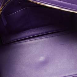 Pre Owned Saint Laurent Violet Leather Medium Cabas Y-Ligne Tote