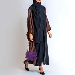 Pre Owned حقيبة كتف سان لوران لا بوهيم جلد وسويدي بشراريب سوداء