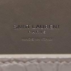 مملوكة مسبقًا Saint Laurent Grey Croc Leather Nano Classic Sac De Jour Tote
