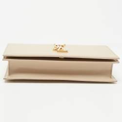 Pre Owned Saint Laurent Nude Leather Monogram Kate Clutch