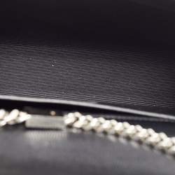 Pre Owned Saint Laurent Black Leather Small Monogram Kate Chain Bag