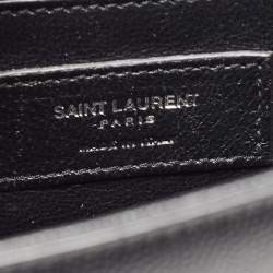 Pre Owned Saint Laurent Black Leather Small Monogram Kate Chain Bag