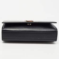 Pre Owned Saint Laurent Black Leather Small Monogram Kate Chain Bag