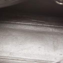 Pre Owned Saint Laurent Grey Croc Embossed Leather Nano Classic Sac De Jour Tote