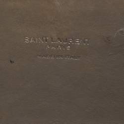 Pre Owned Saint Laurent Grey Croc Embossed Leather Nano Classic Sac De Jour Tote