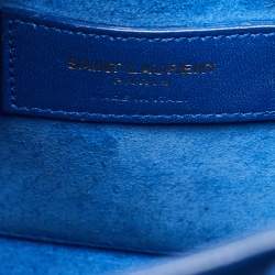 Pre Owned Saint Laurent Blue Leather Nano Classic Sac De Jour Tote