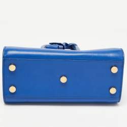 Pre Owned Saint Laurent Blue Leather Nano Classic Sac De Jour Tote