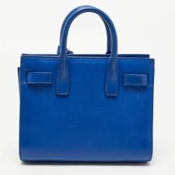 Pre Owned Saint Laurent Blue Leather Nano Classic Sac De Jour Tote