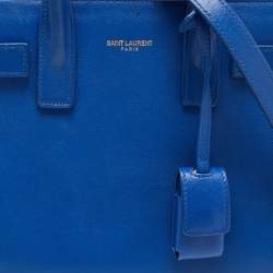 Pre Owned Saint Laurent Blue Leather Nano Classic Sac De Jour Tote