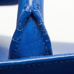 Pre Owned Saint Laurent Blue Leather Nano Classic Sac De Jour Tote