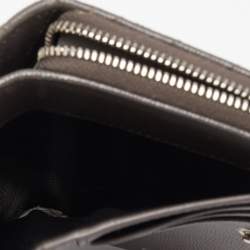 Saint Laurent Grey Matelasse Leather Monogram Compact Zip Wallet