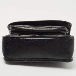 Pre Owned Saint Laurent Black Crinkled Leather Baby Niki Shoulder Bag