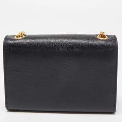 Pre Owned Saint Laurent Black Leather Monogram Kate Chain Bag