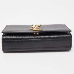 Pre Owned Saint Laurent Black Leather Monogram Kate Chain Bag