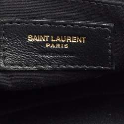 Pre Owned Saint Laurent Burgundy Matelassé Leather Monogram Lou Camera Crossbody Bag