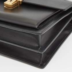 Saint Laurent Black Leather Medium High School Top Handle Bag