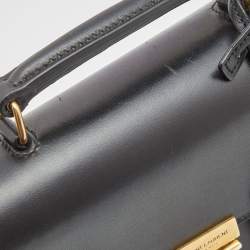 Saint Laurent Black Leather Medium High School Top Handle Bag