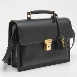 Saint Laurent Black Leather Medium High School Top Handle Bag