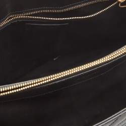 Pre Owned Saint Laurent Black Matelasse Leather Cassandre Shopper Tote