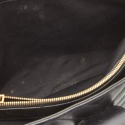 Pre Owned Saint Laurent Black Matelasse Leather Cassandre Shopper Tote