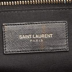 Pre Owned Saint Laurent Black Matelasse Leather Cassandre Shopper Tote