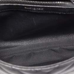 Saint Laurent Black Matelassé Leather Medium College Top Handle Bag