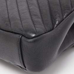 Saint Laurent Black Matelassé Leather Medium College Top Handle Bag
