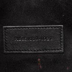 Pre Owned Saint Laurent Olive Green Mix Matelassé Leather Envelope Flap Clutch