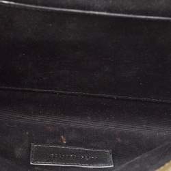 Pre Owned Saint Laurent Olive Green Mix Matelassé Leather Envelope Flap Clutch