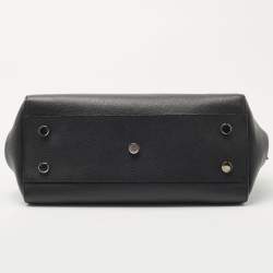 Pre Owned Saint Laurent Black Leather Small Cabas Rive Gauche Tote