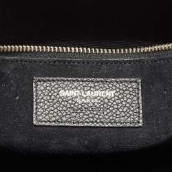 Pre Owned Saint Laurent Black Leather Small Cabas Rive Gauche Tote