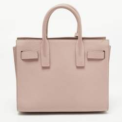 Pre Owned Saint Laurent Old Rose Leather Nano Classic Sac De Jour Tote