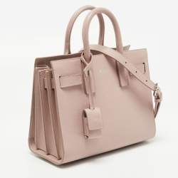 Pre Owned Saint Laurent Old Rose Leather Nano Classic Sac De Jour Tote