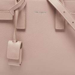 Pre Owned Saint Laurent Old Rose Leather Nano Classic Sac De Jour Tote