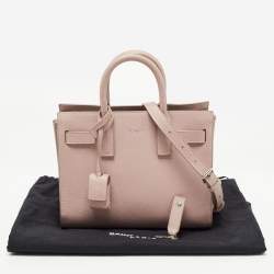 Pre Owned Saint Laurent Old Rose Leather Nano Classic Sac De Jour Tote