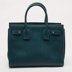 Pre Owned Saint Laurent Dark Green Leather Baby Classic Sac De Jour Tote