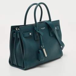 Pre Owned Saint Laurent Dark Green Leather Baby Classic Sac De Jour Tote
