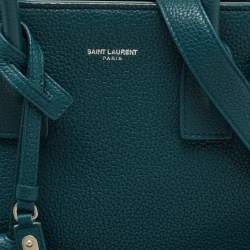 Pre Owned Saint Laurent Dark Green Leather Baby Classic Sac De Jour Tote