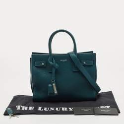 Pre Owned Saint Laurent Dark Green Leather Baby Classic Sac De Jour Tote