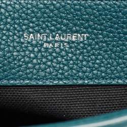 Pre Owned Saint Laurent Dark Green Leather Baby Classic Sac De Jour Tote