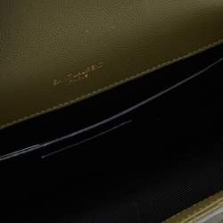 Pre Owned Saint Laurent Green Mix Matelassé Leather Medium Envelope Chain Bag