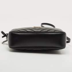 Saint Laurent Black Matelassé Leather Lou Camera Crossbody Bag
