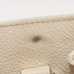 Saint Laurent White Leather Nano Classic Sac De Jour Tote