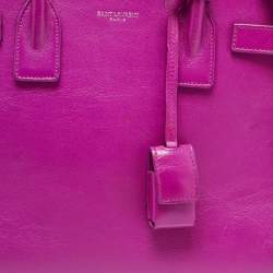 Saint Laurent Magenta Leather Baby Classic Sac De Jour Tote