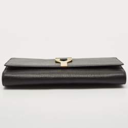 Saint Laurent Black Leather Y-Ligne Clutch