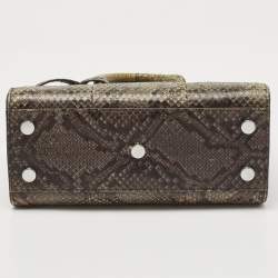 Pre Owned Saint Laurent Green/Black Python Nano Classic Sac De Jour Tote