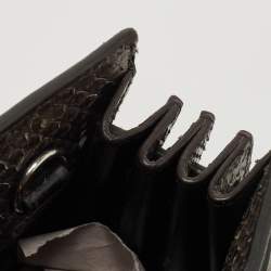 Pre Owned Saint Laurent Green/Black Python Nano Classic Sac De Jour Tote